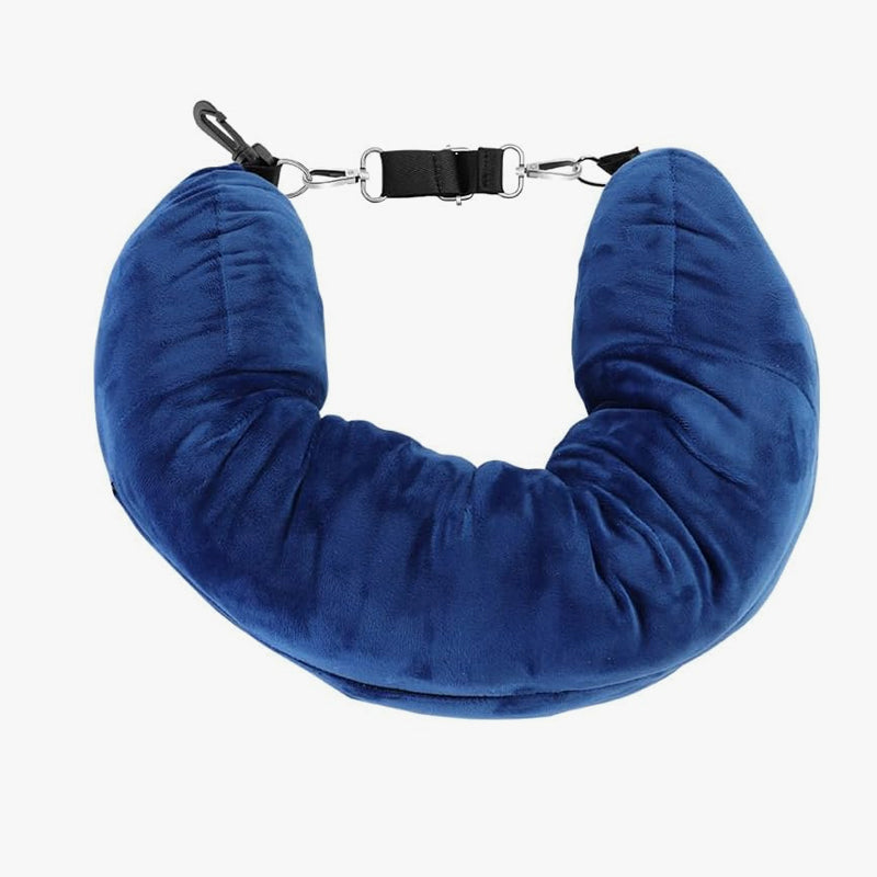 Convertible U-Shaped Travel Pillow & Storage Bag - Comfortable Neck Rest for Long Flights
