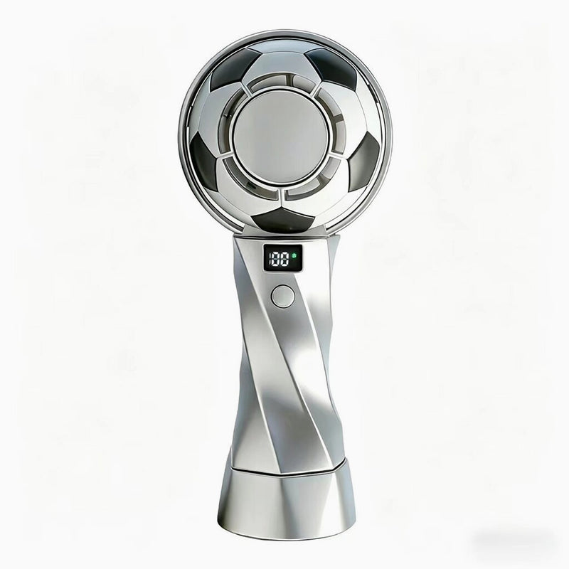 2026 Soccer-Themed Handheld Cooling Fan – Portable, Turbo-Powered, Rechargeable Mini Fan