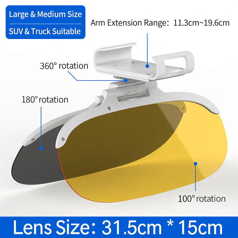 Universal Car Sun Visor Extender - Day & Night Anti-Glare Driving Visor for UV Block & Night Vision