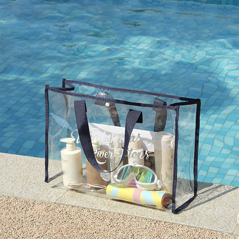 Waterproof Transparent Beach Tote – Large Capacity Travel & Swim Organizer