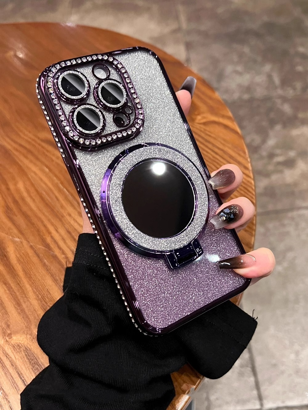 đ˛â¨Gradient Glitter Holder -meikkipeilin suojakotelo