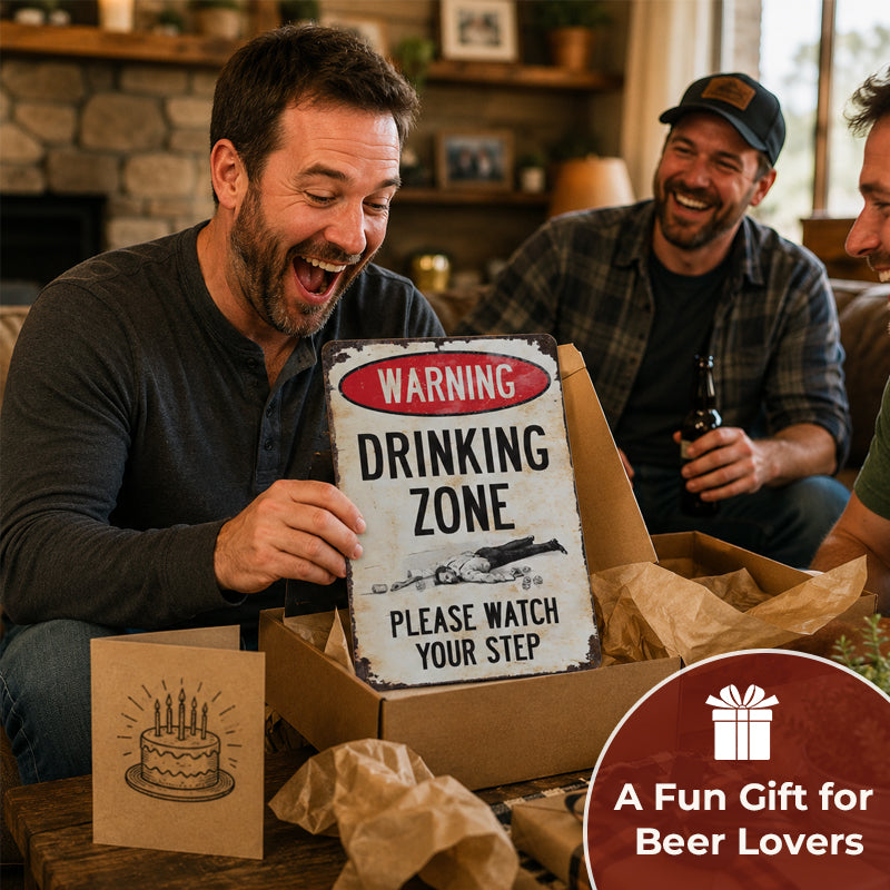Funny Warning Drinking Zone Vintage Bar Metal Sign ๐ป๐ง