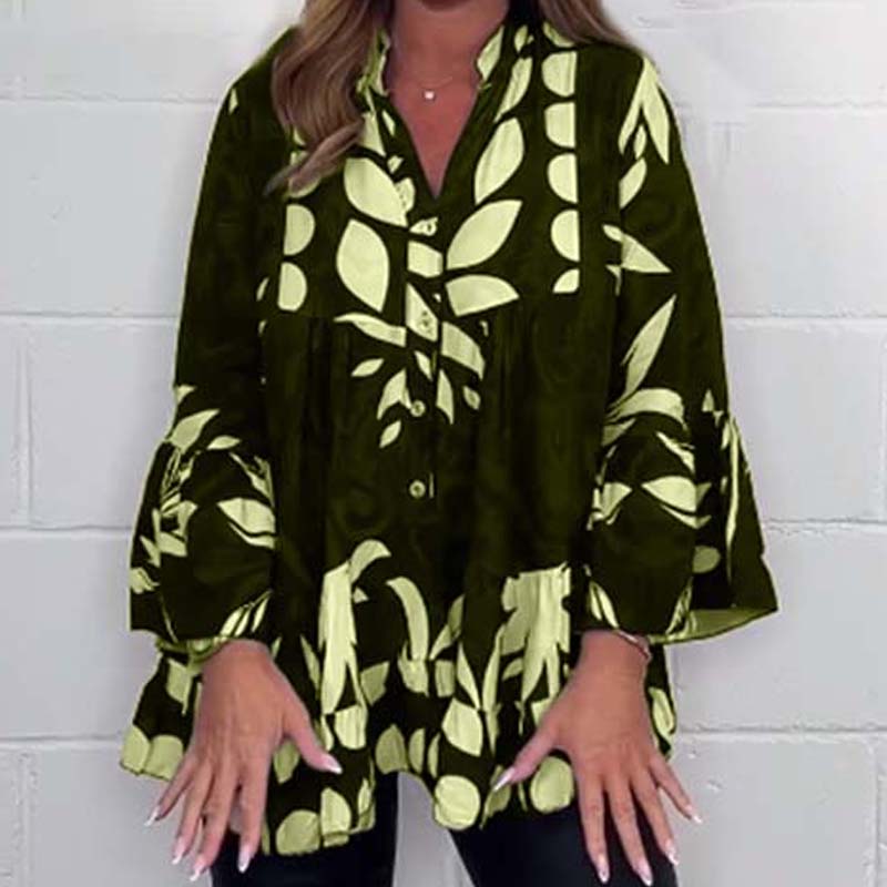 ⏳Rajoitettu aika 60% alennus!💥 🌸 Naisten topissa on leveät hihat ja v-kaula-aukko röyhelöt.