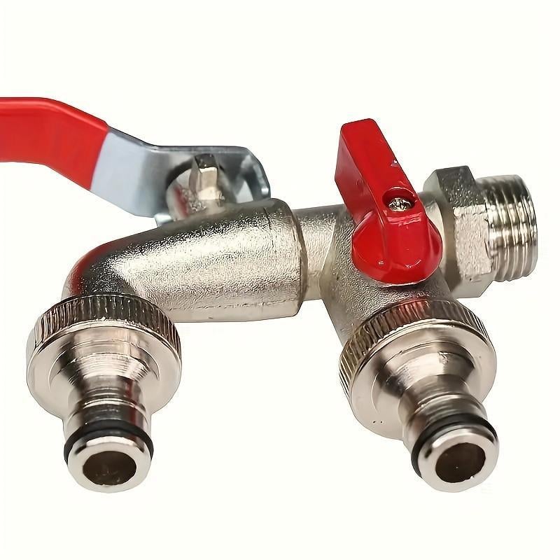 ๐ฅ FLASH SALE: 50% OFF! โ๏ธ Universal Stainless Steel Double Outlet Garden Faucet โ Independent Valves, Heavy-Duty & Easy Install ๐ฐ
