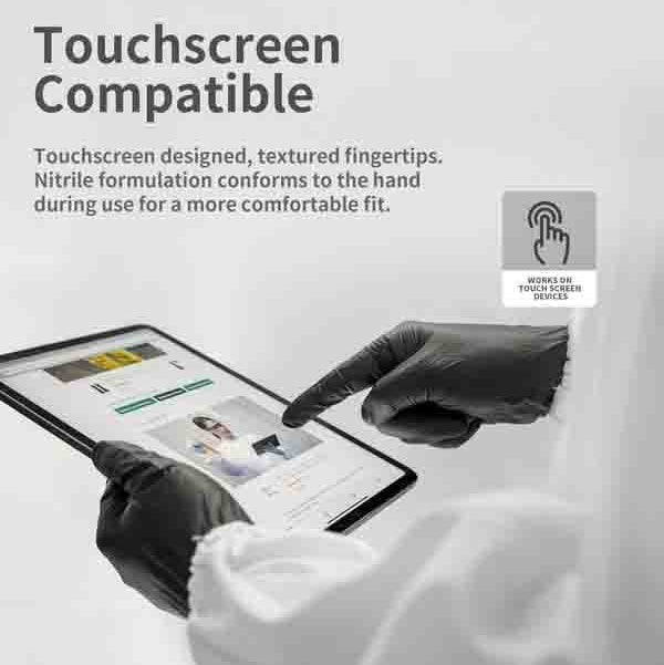 100/50 kpl mustia kertakäyttöisiä nitriilikäsineitä