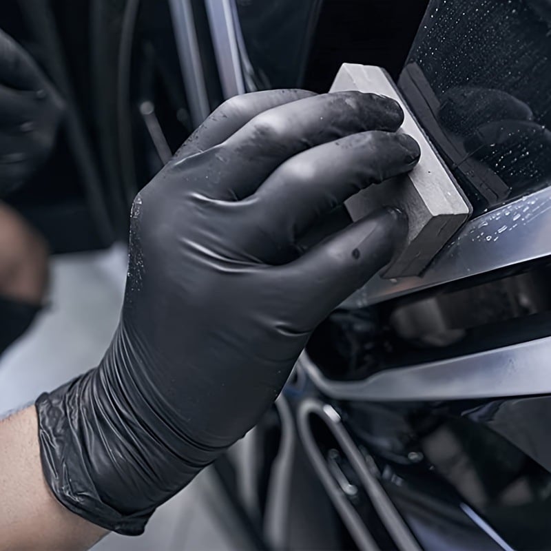 100/50 kpl mustia kertakäyttöisiä nitriilikäsineitä