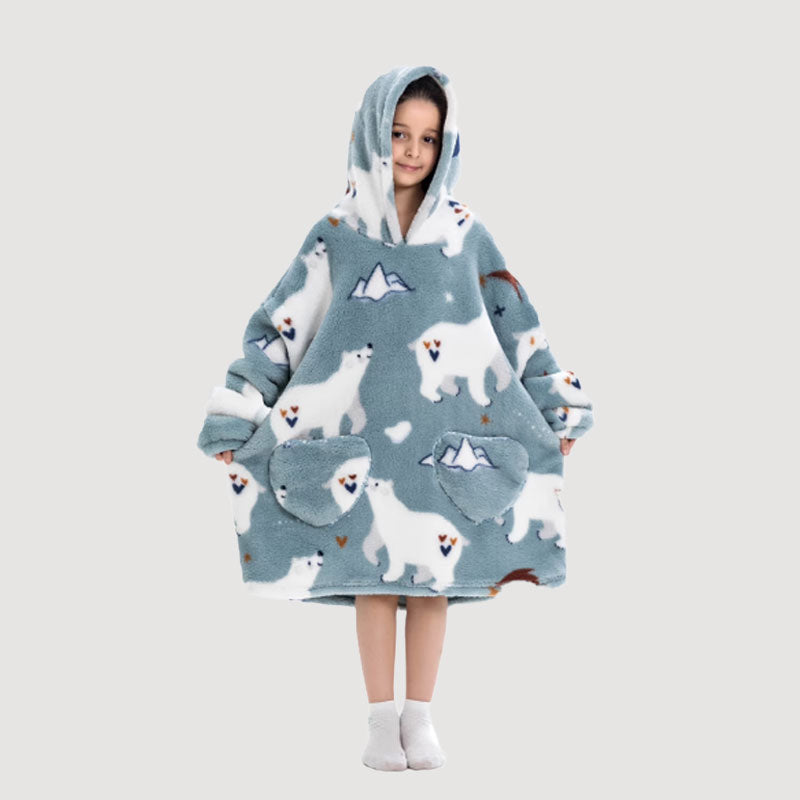 🧸 Paksu kylpytakki hupulla ja peitolla