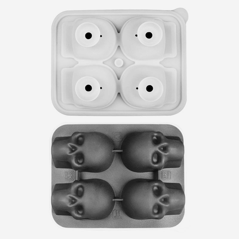 Creative 3D Skull Ice Cube Tray - Skull Shaped Ice Balls in Whiskey & Drinks