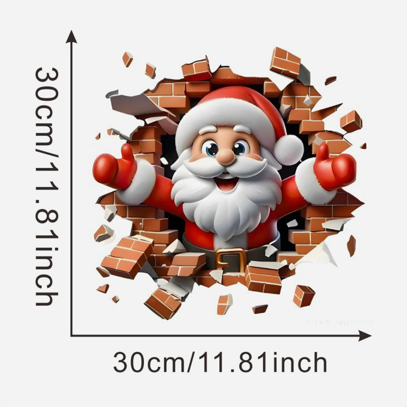 🚨 Kjøp 2 – Gratis frakt⚡3D Julenisse-veggklistremerke