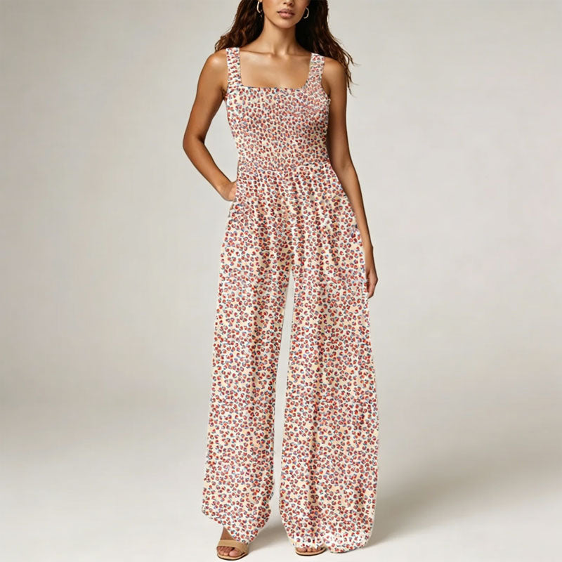 🏖️Women’s Casual Print Sleeveless Overalls Jumpsuits🌼