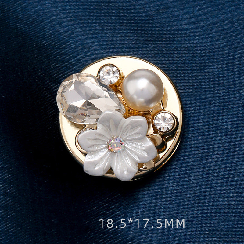 💎Buy 1 Get 1 Free🎁Rhinestone Pearl Button Clip for Suits, Shirts, Cuffs, and Collars