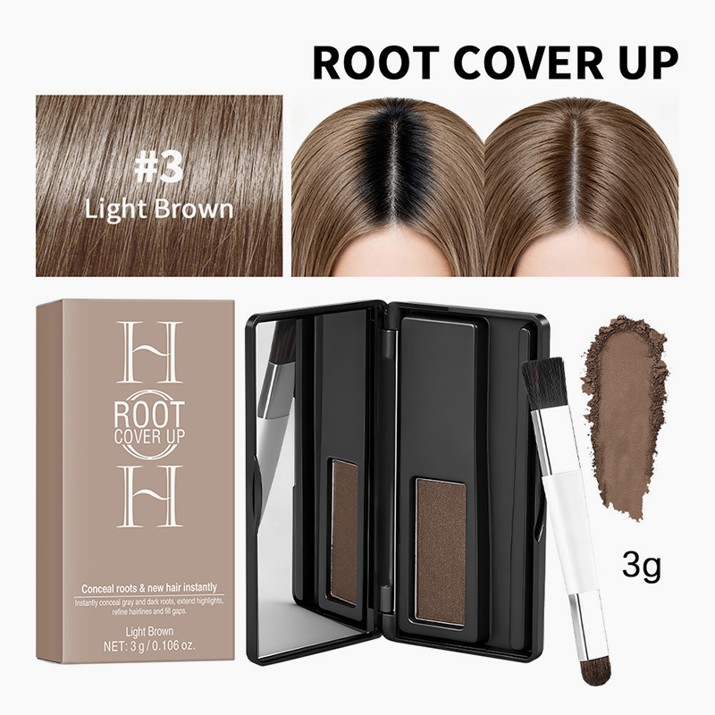 2-in-1 Root Concealer Powder & Hairline Shadow Palette for Instant Gray Coverage and Hairline Filling