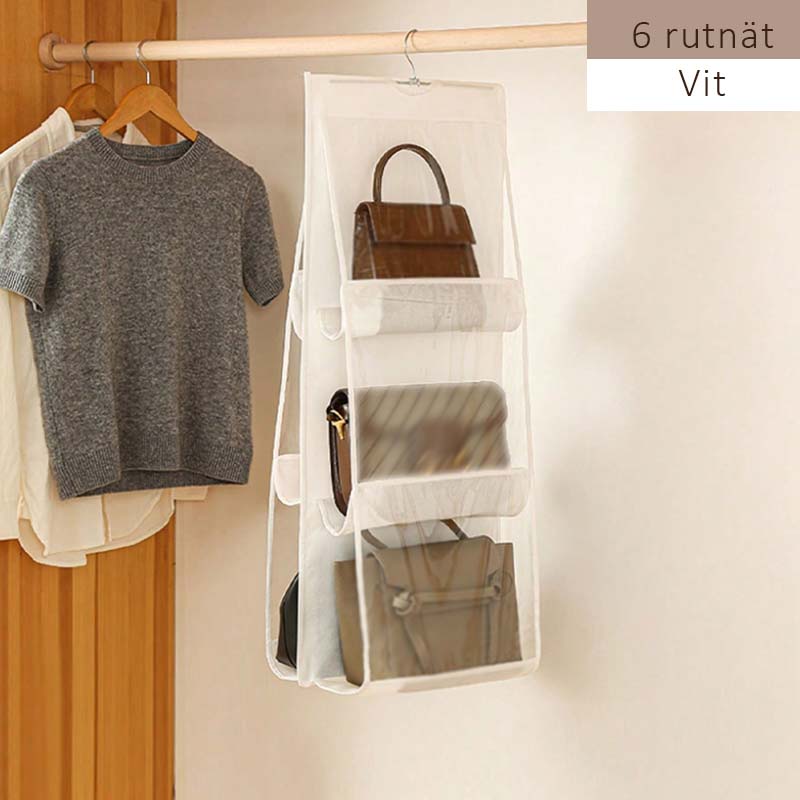 Ripustettava säilytyspussi – kaksipuolinen läpinäkyvä muotoilu, välttämätön vaatekaapin järjestämiseen.