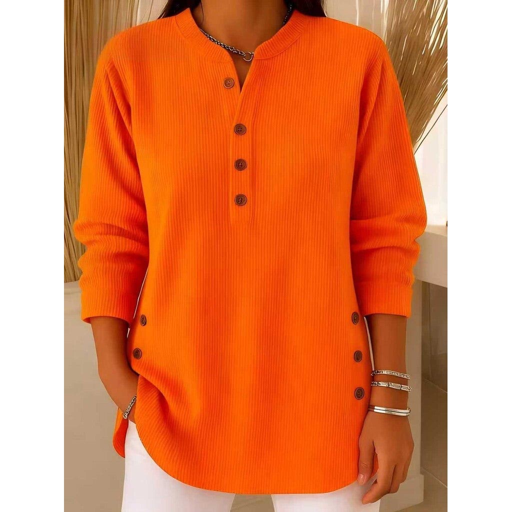 ✨🎅Joulutarjoukset – Vain rajoitetun ajan!⏰Pitkähihainen, löysästi neulottu collegepaita, yksivärinen ja pyöreä pääntie naisille