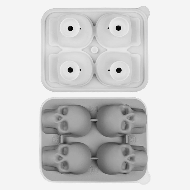 Creative 3D Skull Ice Cube Tray - Skull Shaped Ice Balls in Whiskey & Drinks