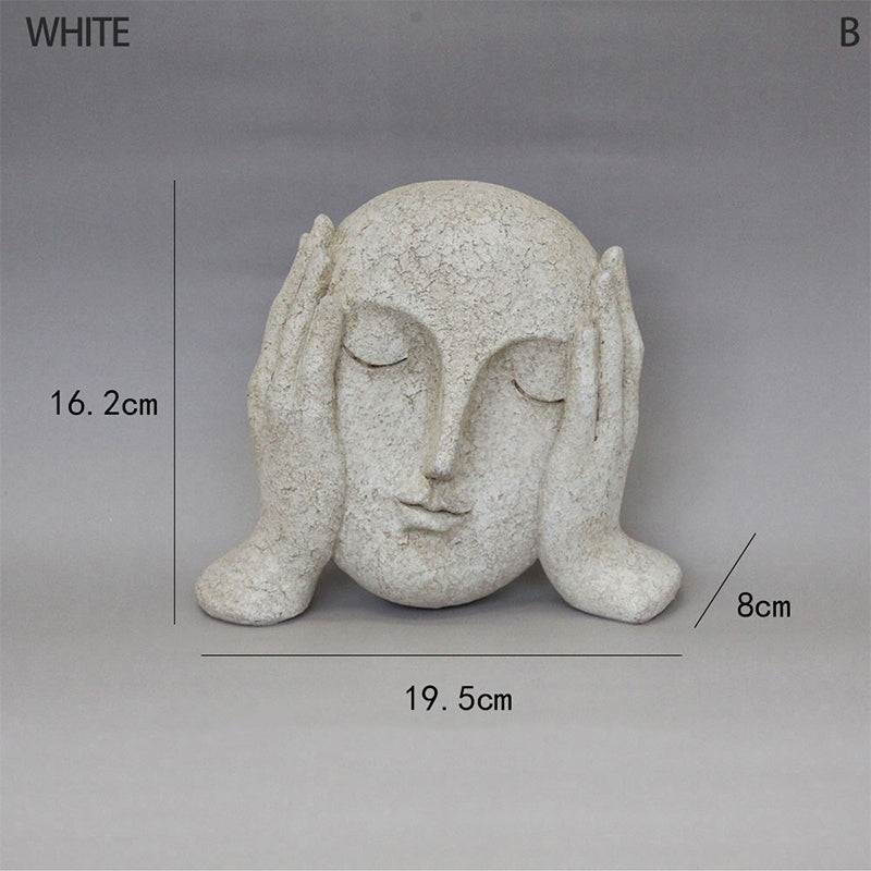 🗿 "Three Nos" Human-Face Home Decor Ornament
