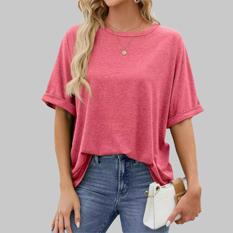 ⏳Ajankohtainen tarjous🌸Väljä pyöreäkauluksinen pitkähihainen t-paita naisille