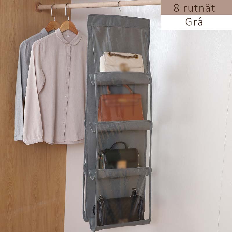 Ripustettava säilytyspussi – kaksipuolinen läpinäkyvä muotoilu, välttämätön vaatekaapin järjestämiseen.
