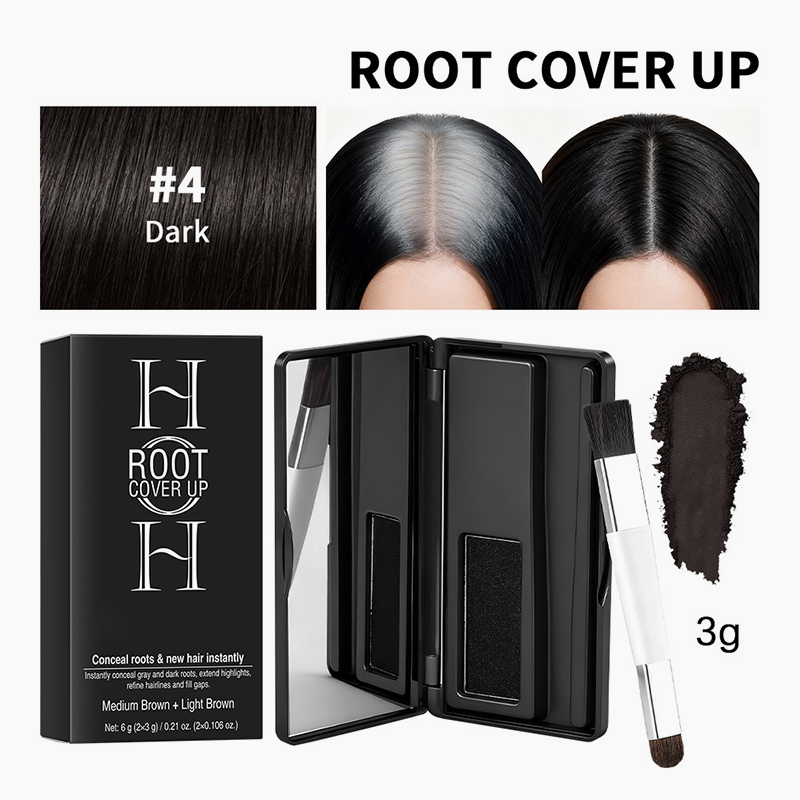 2-in-1 Root Concealer Powder & Hairline Shadow Palette for Instant Gray Coverage and Hairline Filling