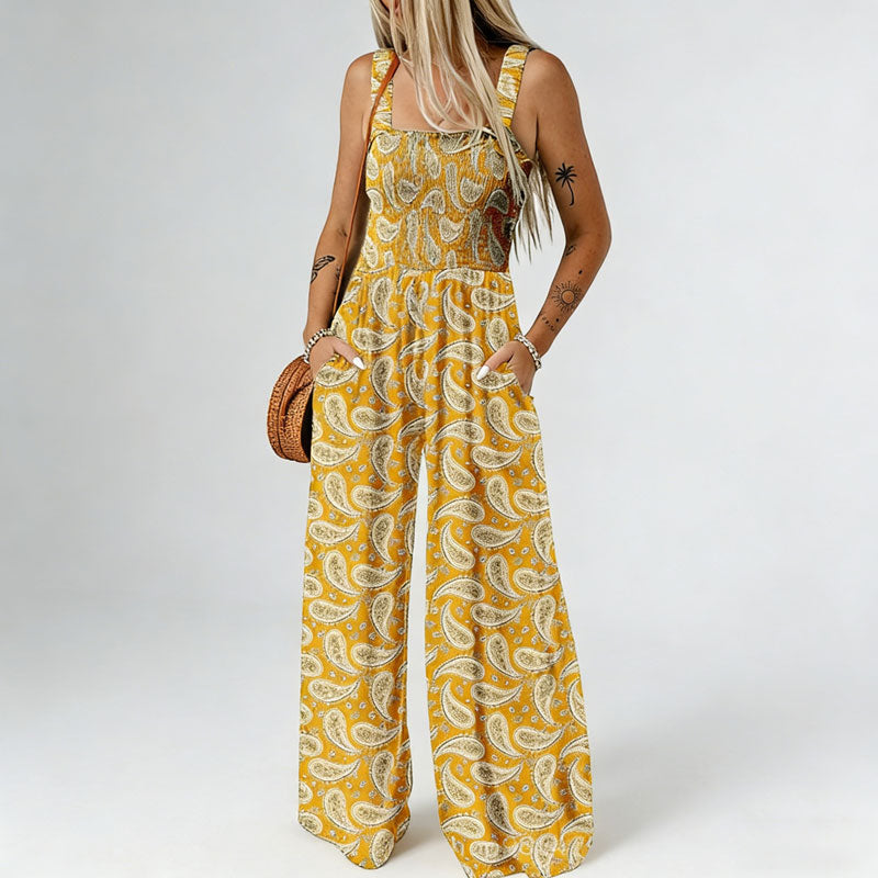 🏖️Women’s Casual Print Sleeveless Overalls Jumpsuits🌼