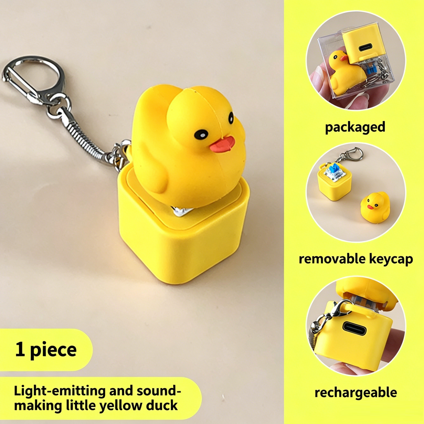 “That’s my seagull!” button keychain – real sound and LED ligh