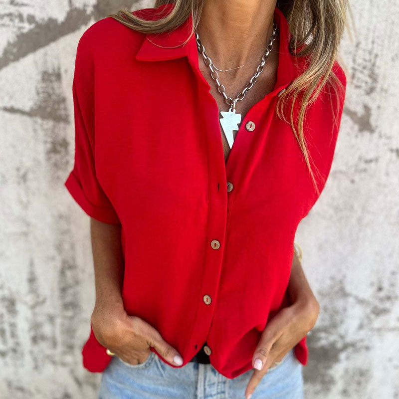 🌸Kevään erikoisuudet💐 Naisten rento yksivärinen löysä paita