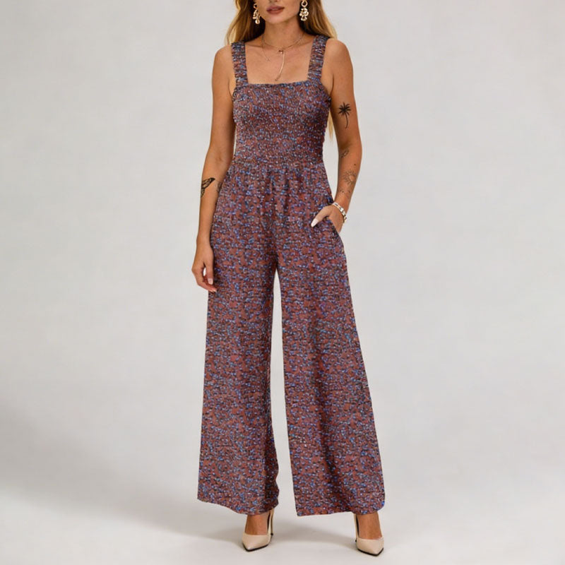 🏖️Women’s Casual Print Sleeveless Overalls Jumpsuits🌼