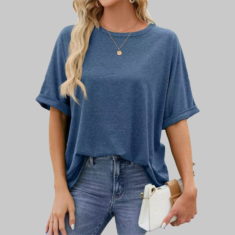 ⏳Ajankohtainen tarjous🌸Väljä pyöreäkauluksinen pitkähihainen t-paita naisille