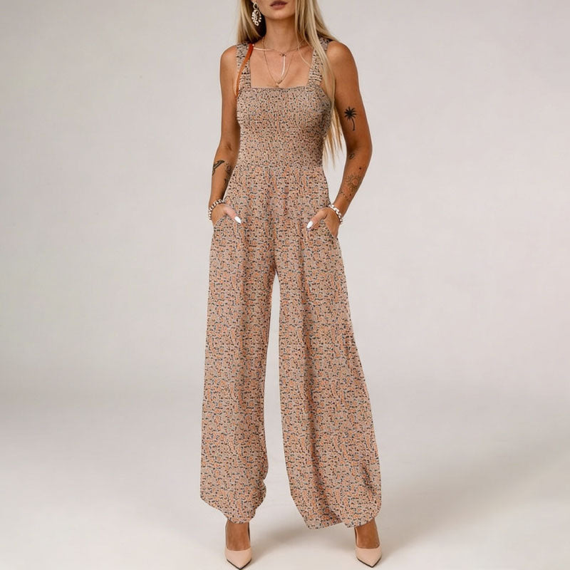🏖️Women’s Casual Print Sleeveless Overalls Jumpsuits🌼