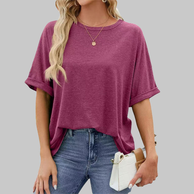 ⏳Ajankohtainen tarjous🌸Väljä pyöreäkauluksinen pitkähihainen t-paita naisille