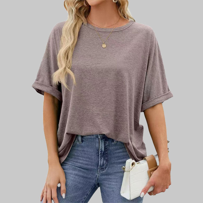 ⏳Ajankohtainen tarjous🌸Väljä pyöreäkauluksinen pitkähihainen t-paita naisille