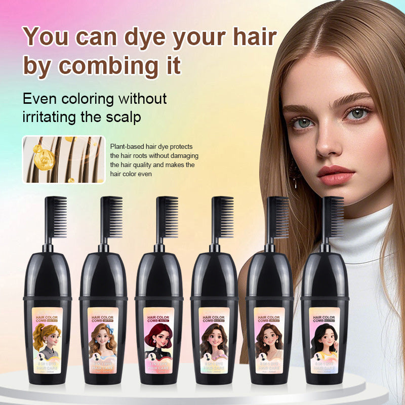 🧴3-in-1 hair dye comb | Easy hair dyeing at home with a built-in brus