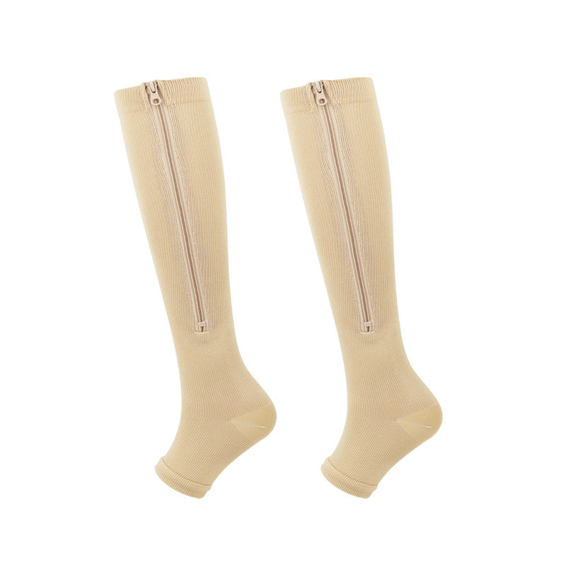 Innovative Side-Zip Athletic Support Socks – Easy Wear Compression Hose