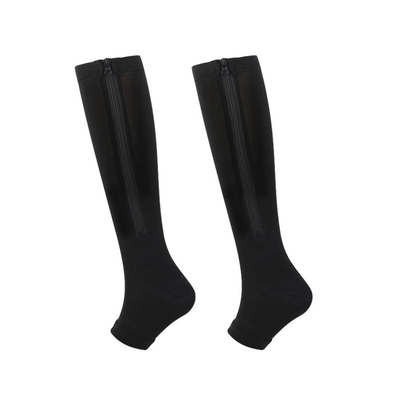 Innovative Side-Zip Athletic Support Socks – Easy Wear Compression Hose