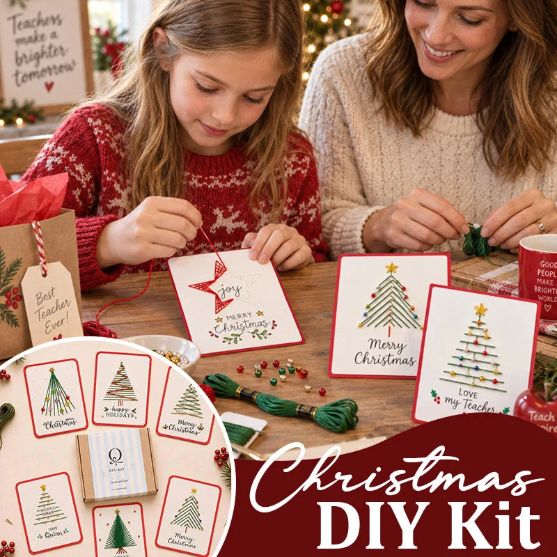 🎄🧵DIY kit for a Christmas card featuring string art