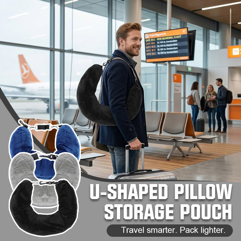 Convertible U-Shaped Travel Pillow & Storage Bag - Comfortable Neck Rest for Long Flights