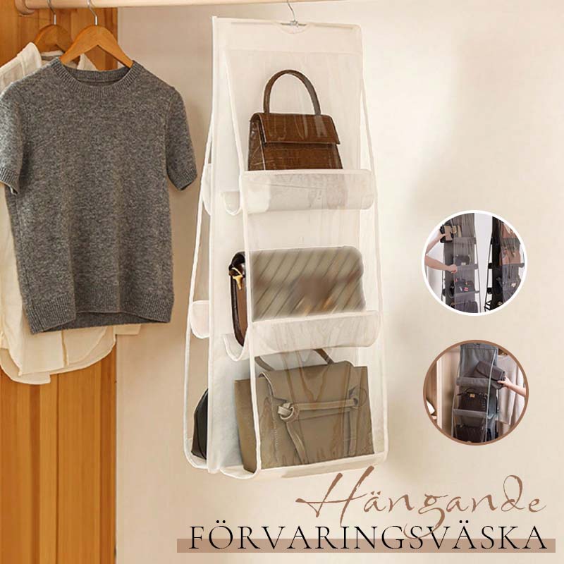 Ripustettava säilytyspussi – kaksipuolinen läpinäkyvä muotoilu, välttämätön vaatekaapin järjestämiseen.