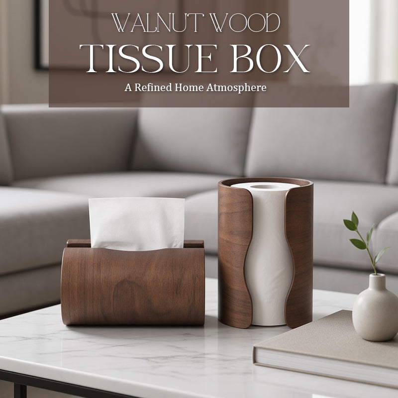 🌰 Walnut Wood Tissue Box