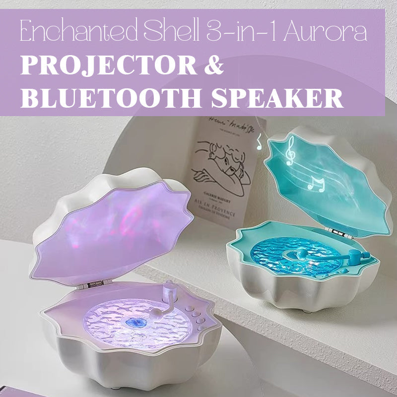Enchanted Shell 3-in-1 Aurora Projector & Bluetooth Speaker