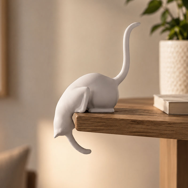 Creative Black Cat Tail Key Holder Hanging Hook For Home Decoration