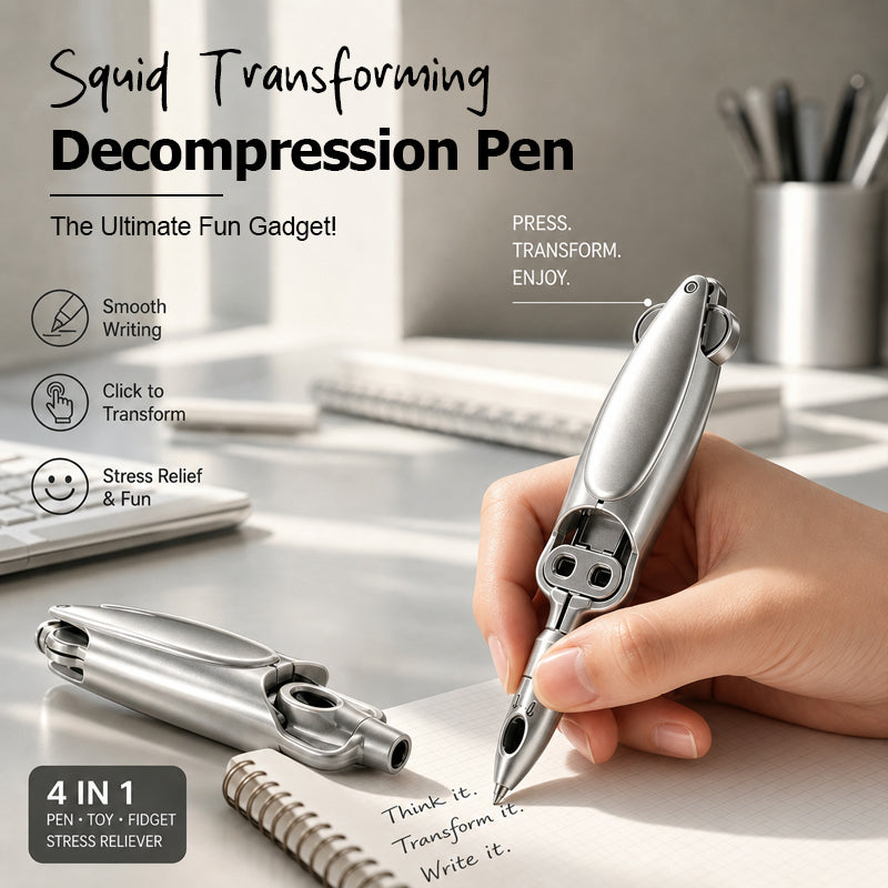 Sci-Fi Squid Transforming Decompression Pen - Fun Press-Type Ballpoint Pen