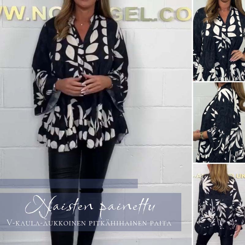 ⏳Rajoitettu aika 60% alennus!💥 🌸 Naisten topissa on leveät hihat ja v-kaula-aukko röyhelöt.