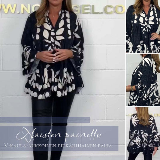 ⏳Rajoitettu aika 60% alennus!💥 🌸 Naisten topissa on leveät hihat ja v-kaula-aukko röyhelöt.