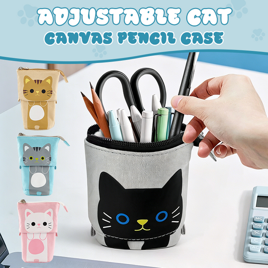 Adjustable Cat Canvas Pencil Case