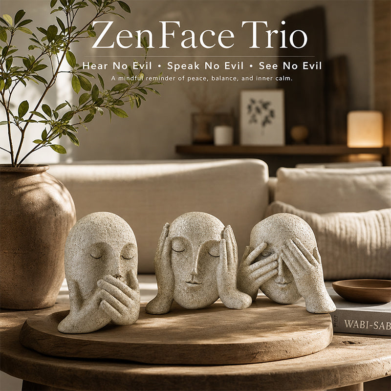 🗿 "Three Nos" Human-Face Home Decor Ornament