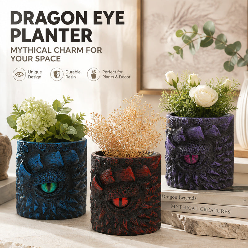 Creative Resin Dragon Eye Flower Pot & Desktop Ornament