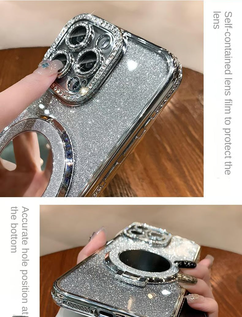 📲✨Gradient Glitter Holder -meikkipeilin suojakotelo