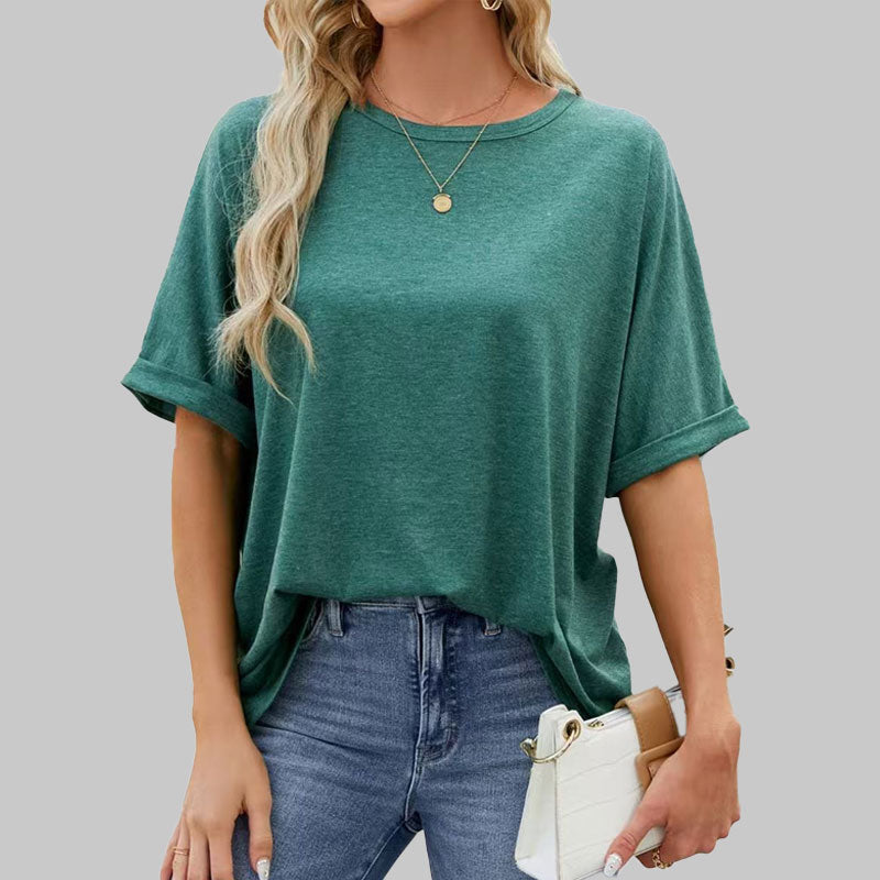 ⏳Ajankohtainen tarjous🌸Väljä pyöreäkauluksinen pitkähihainen t-paita naisille