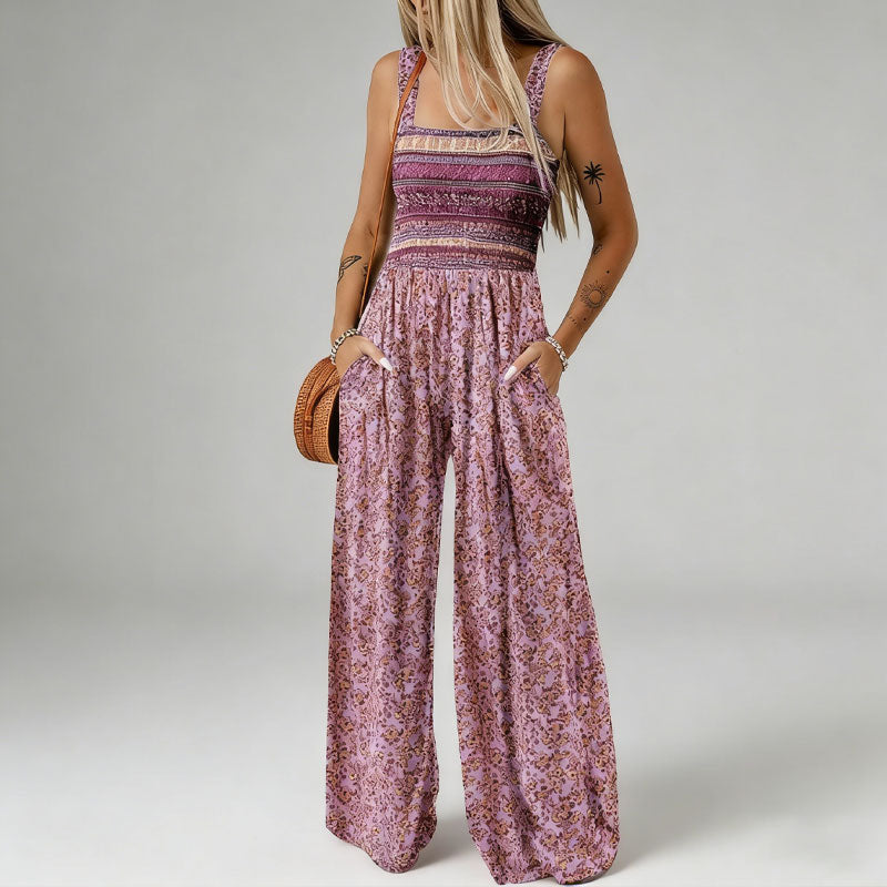 🏖️Women’s Casual Print Sleeveless Overalls Jumpsuits🌼
