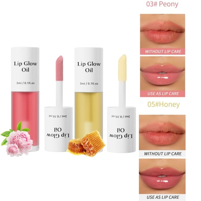 💋 Hanki täydellinen pout✨ Tinted Lip Glow Oil - Sävytetty huulten hehkuöljy - reheville, kosteutetuille huulille, joilla on luonnollinen hehku! 💖
